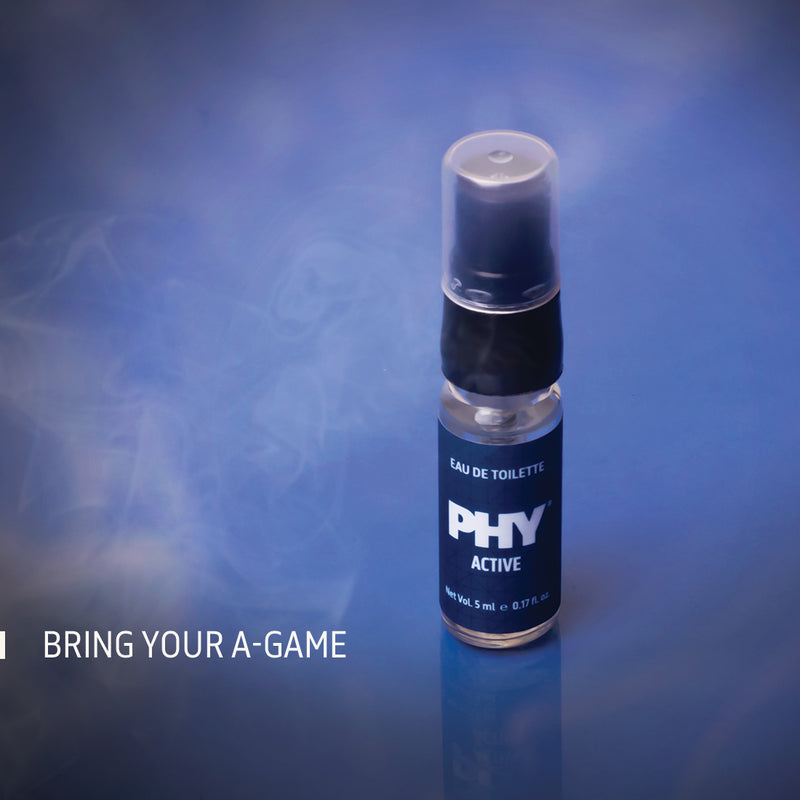 PHY ACTIVE | EAU DE TOILETTE (5 ml) | MUSK + VANILLA | A WHIFF OF VICTORY | PERFECT FOR THAT GAME OR WORKOUT