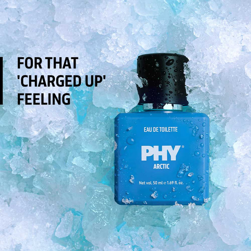 Phy Arctic | Eau De Toilette | Aqua + Patchouli | Icy Freshness | For that charged-up feeling | 50 ml