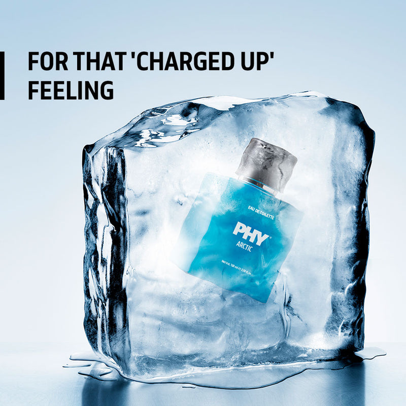 Phy Arctic | Eau De Toilette | Aqua + Patchouli | Icy Freshness | For that charged-up feeling | 100 ml