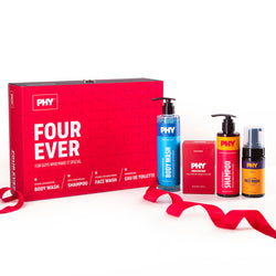 Four Ever Gift Set | Ideal gift for guys | Set of 4 products | Shampoo + Body Wash + Face Wash + Perfume | 100% Vegan